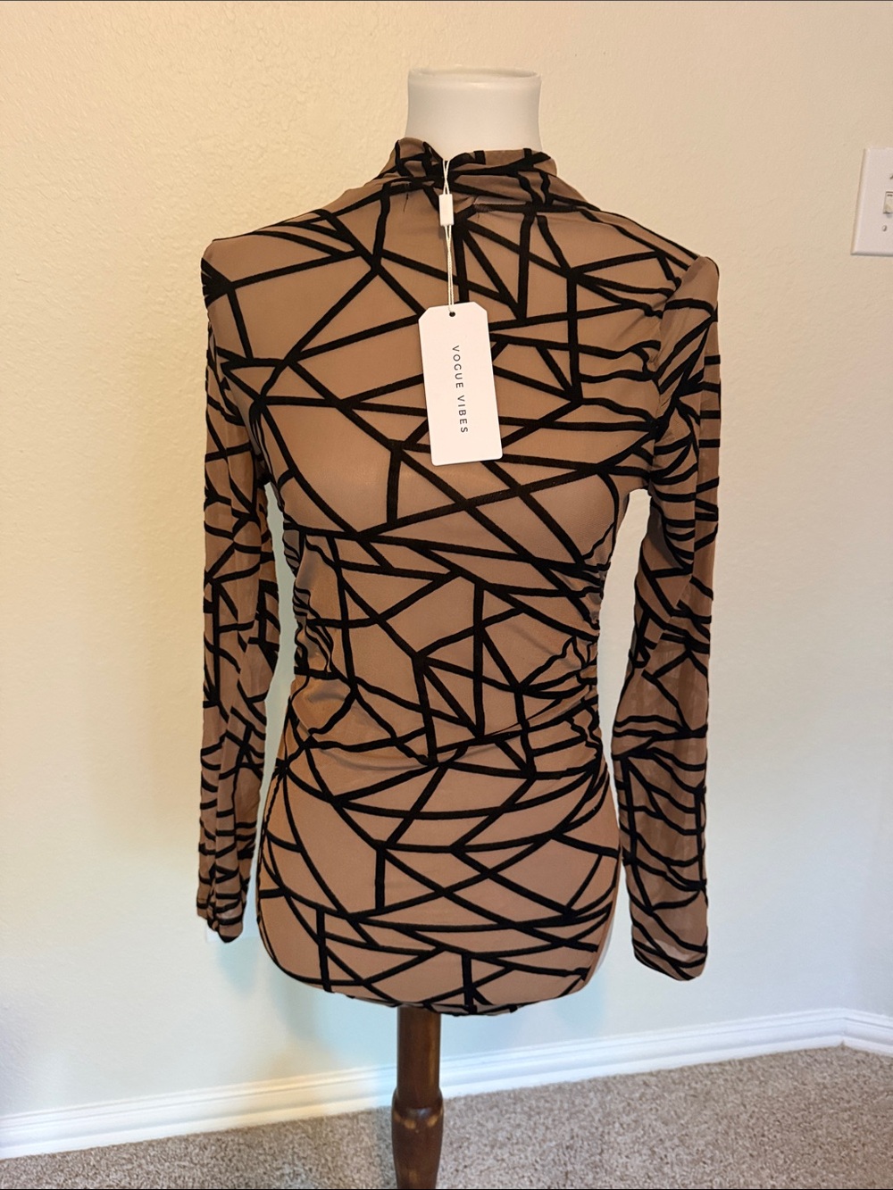 NanaMacs Taupe Long-Sleeve Bodysuit
